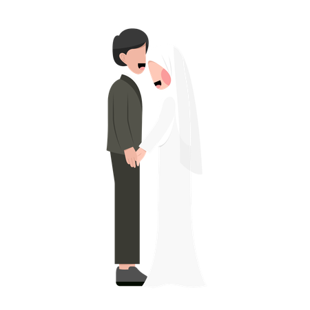 Islamic couple is in love  Illustration