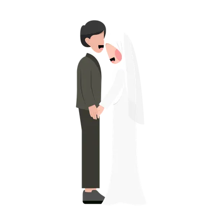 Islamic couple is in love  Illustration