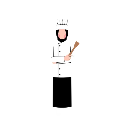 Islamic female chef Illustration