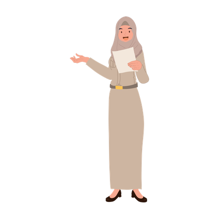 Islamic female teacher explaining lessons  Illustration