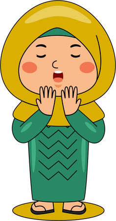 Islamic girl doing prayer  Illustration