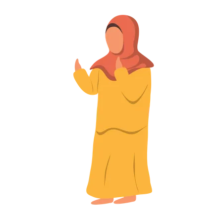 Islamic Girl Praying  Illustration