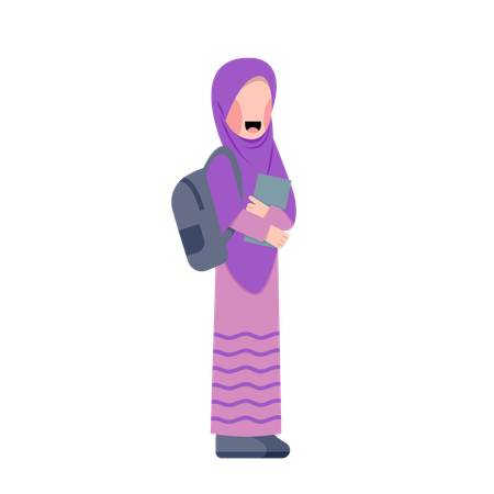 Islamic girl student  Illustration