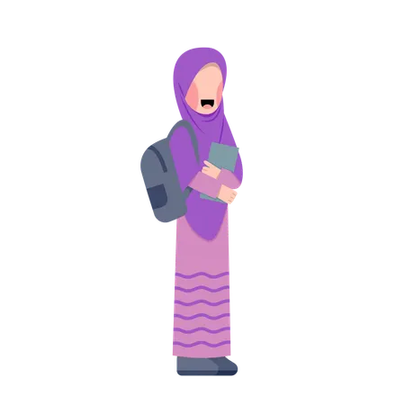 Islamic girl student  Illustration