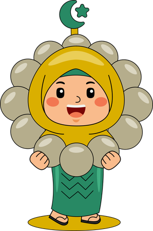 Islamic girl with pearl bracelet  Illustration