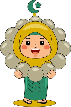 Islamic girl with pearl bracelet  Illustration