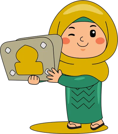 Islamic girl with quaran  Illustration