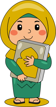 Islamic girl with quaran  Illustration