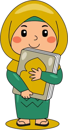Islamic girl with quaran  Illustration