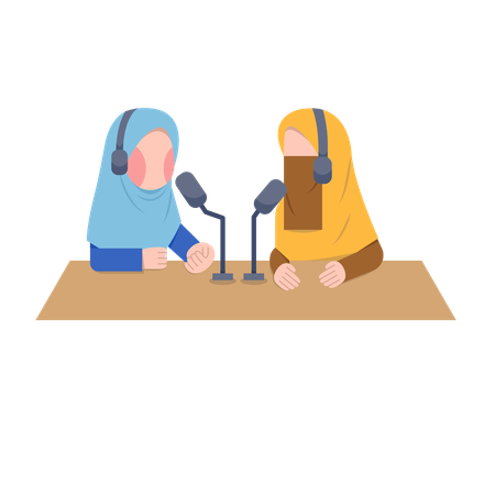 Islamic Girls Recording Podcast  Illustration