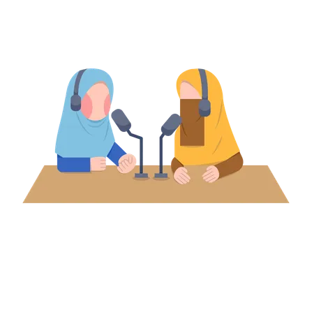 Islamic Girls Recording Podcast  Illustration