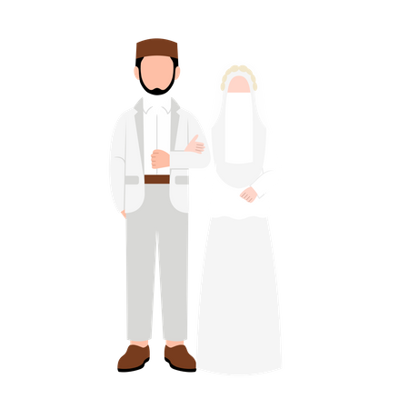 Islamic groom and bride  Illustration