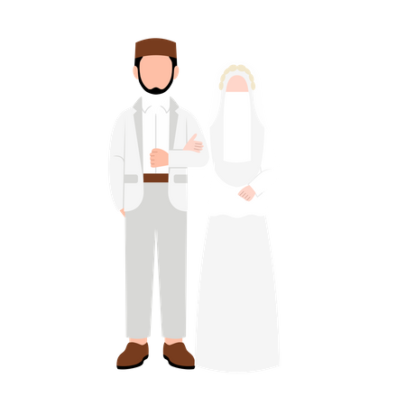 Islamic groom and bride  Illustration