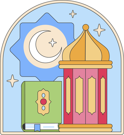 Islamic lanterns are used for decoration  Illustration