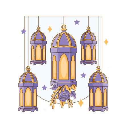 Islamic lanterns  Illustration