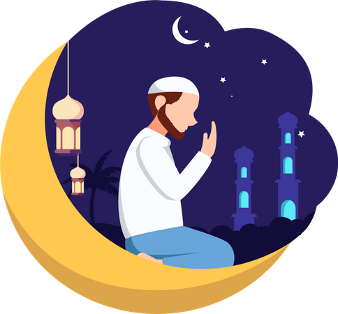 Islamic man doing namaz  Illustration