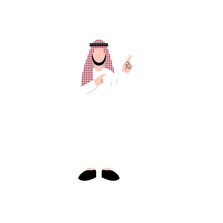 Islamic man pointing hand Illustration