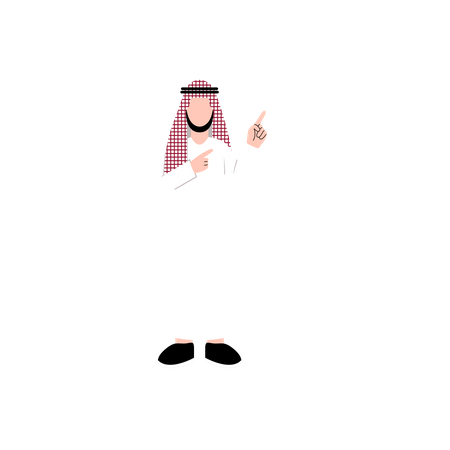 Islamic man pointing hand  Illustration