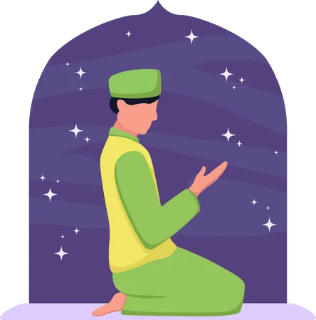 Islamic man praying  Illustration