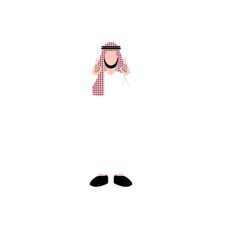 Islamic man raising both fingers Illustration
