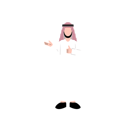 Islamic man showing thumbs up Illustration