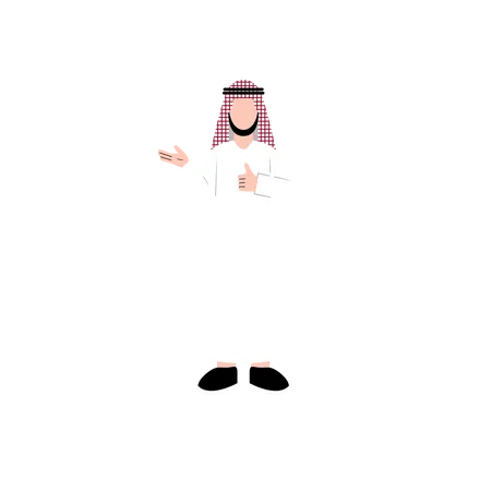 Islamic man showing thumbs up  Illustration