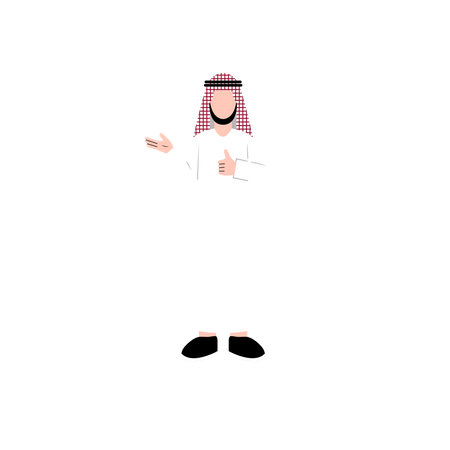 Islamic man showing thumbs up  Illustration