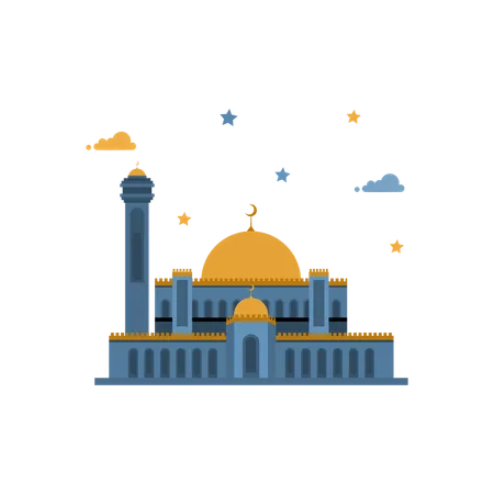 Islamic Mosque Flat Concept Illustration Illustration