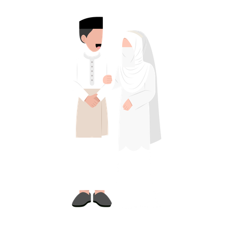 Islamic people are getting married  Illustration