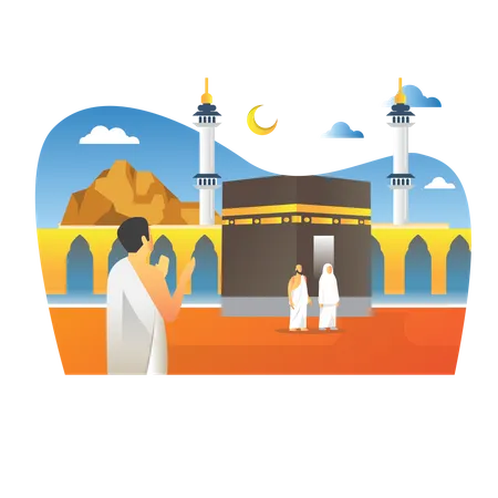 Islamic Pilgrimage Illustration