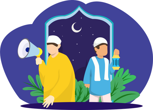 Islamic prayer call Illustration