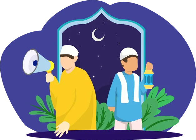 Islamic prayer call  Illustration