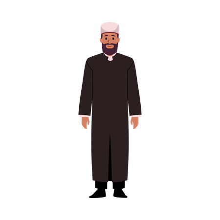 Islamic priest or Muslim imam  Illustration