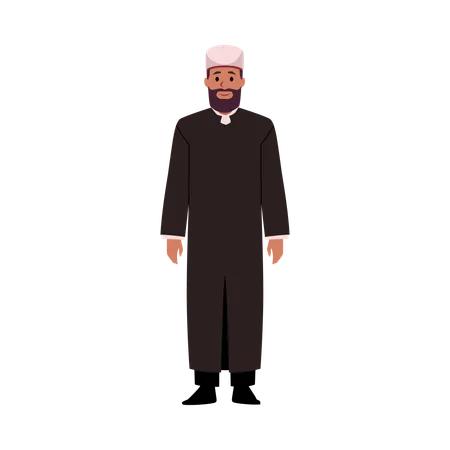 Islamic priest or Muslim imam  Illustration