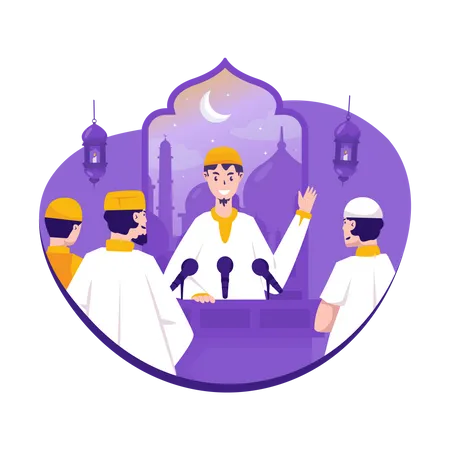 Islamic religion dakwah  Illustration