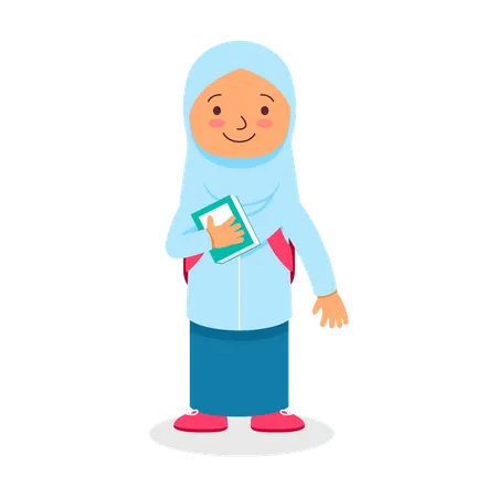 Islamic School Student Character Set All Graphic Element In Separated Group Illustration
