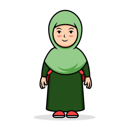 Islamic school student  Illustration