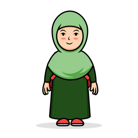 Islamic school student  Illustration