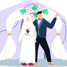 islamic wedding couple illustrations free