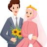 illustration for islamic wedding couple