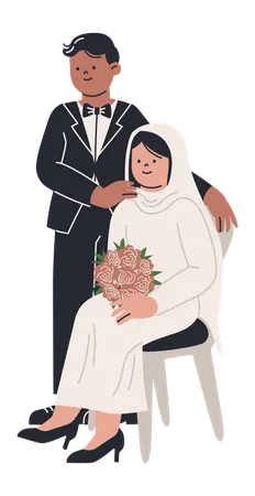 Islamic Wedding Couple  Illustration