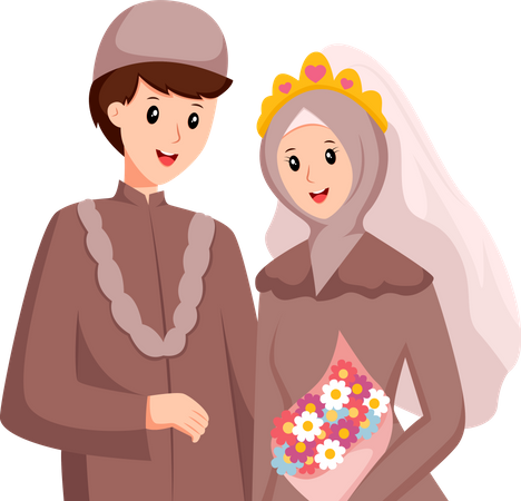 Islamic Wedding Couple  Illustration