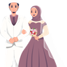 illustration for islamic wedding couple