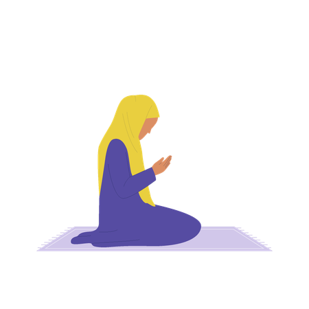 Islamic woman doing muslim pray  Illustration