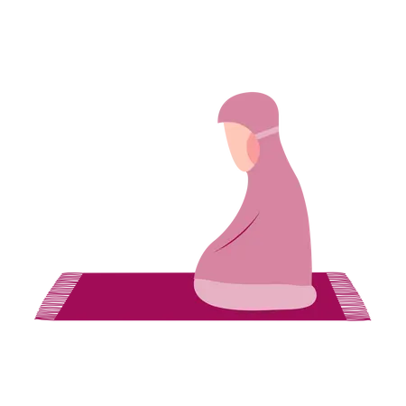 Islamic woman praying Illustration