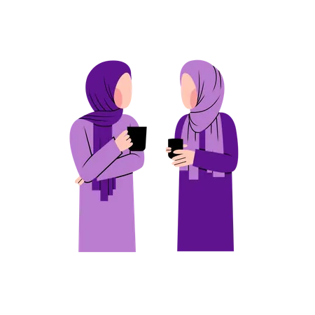 Islamic woman talking Illustration
