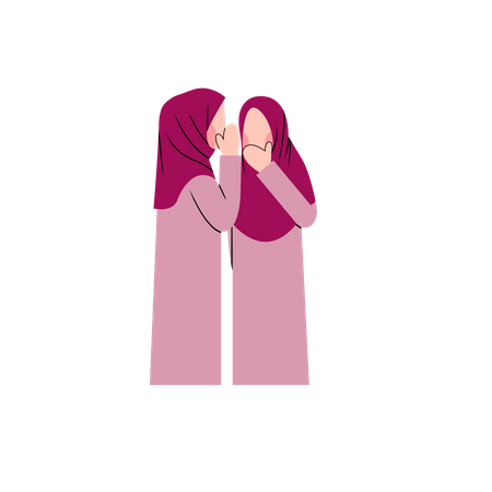 Islamic women talking  Illustration
