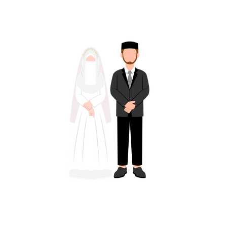 Islamischer Bräutigam und Braut  Illustration