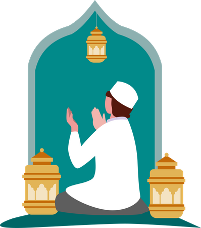 Islamischer Mann, der betet  Illustration