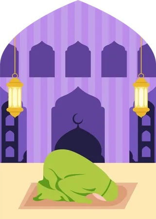 Islamisches Mädchen beim Namaz  Illustration